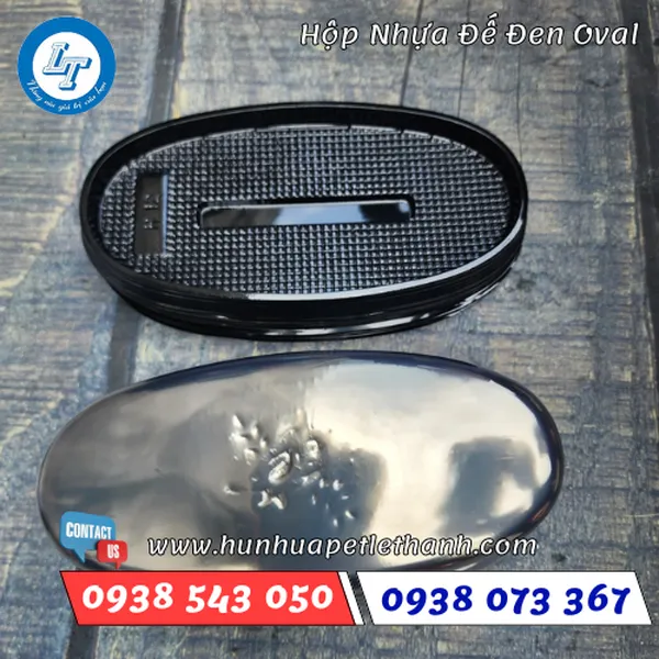 HỘP NHỰA OVAL ĐẾ ĐEN