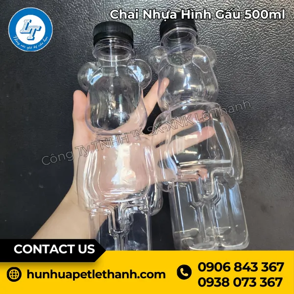 Chai Nhựa Hình Gấu 500ml