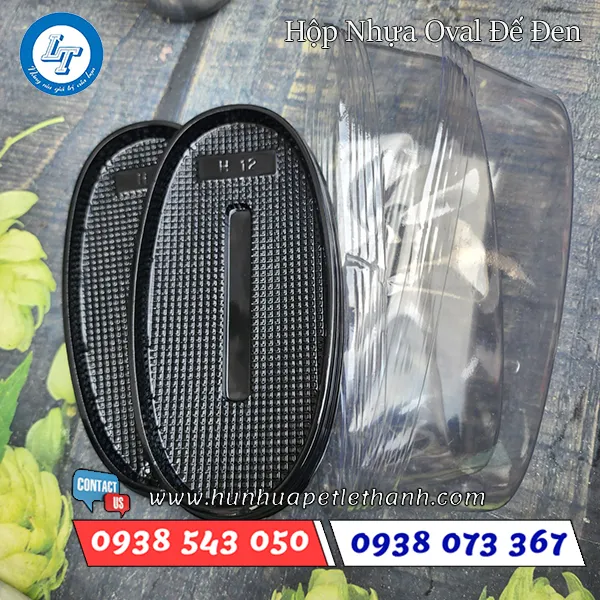 HỘP NHỰA OVAL ĐẾ ĐEN