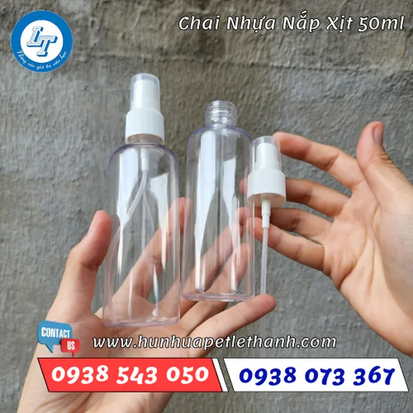 CHAI NHỰA MỸ PHẨM TRÒN 50ML PHUN