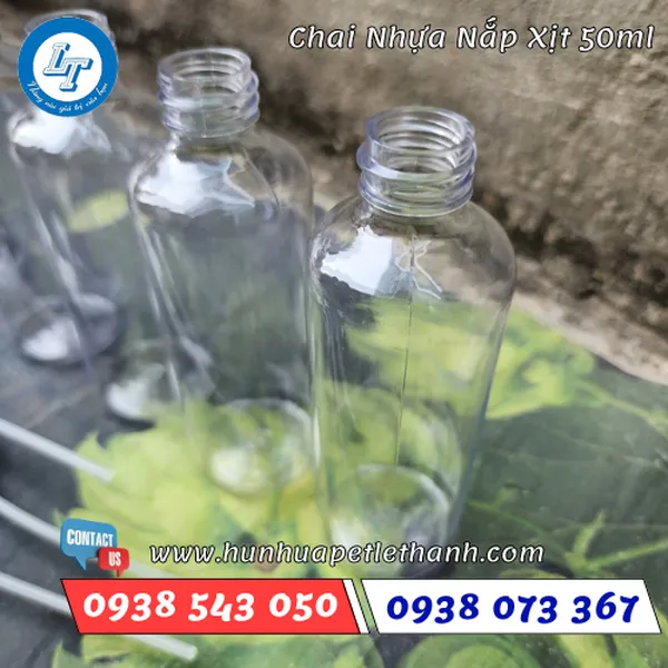 CHAI NHỰA MỸ PHẨM TRÒN 50ML PHUN