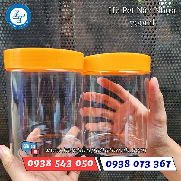 HŨ PET NẮP NHỰA 700ML (33G)
