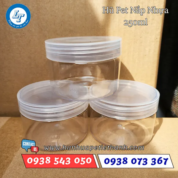 HŨ PET NẮP NHỰA 250ML (33G)