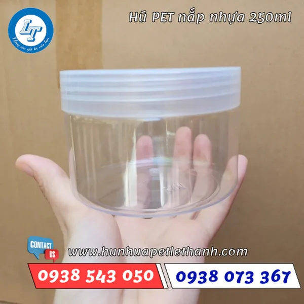HŨ PET NẮP NHỰA 250ML (33G)