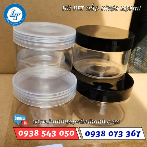 HŨ PET NẮP NHỰA 250ML (33G)