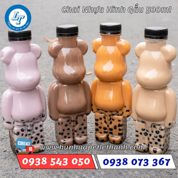 CHAI NHỰA HÌNH GẤU 500ML