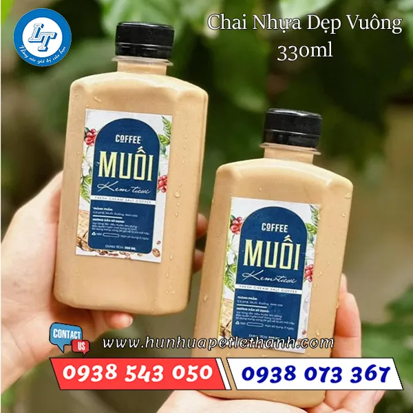 CHAI NHỰA DẸP 330ML VUÔNG