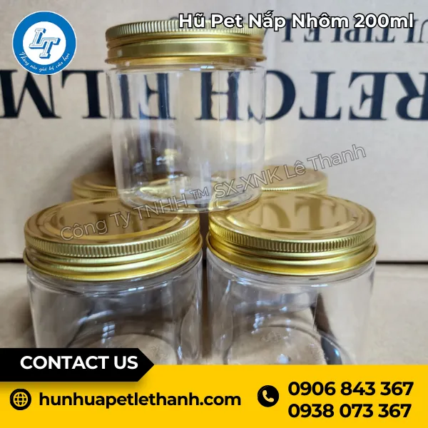 Hũ PET Nắp Nhôm 200ml