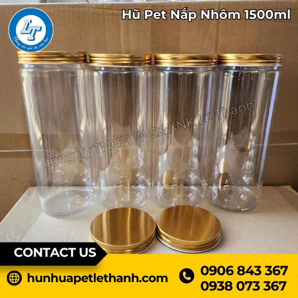 Hũ PET Nắp Nhôm 1500ml