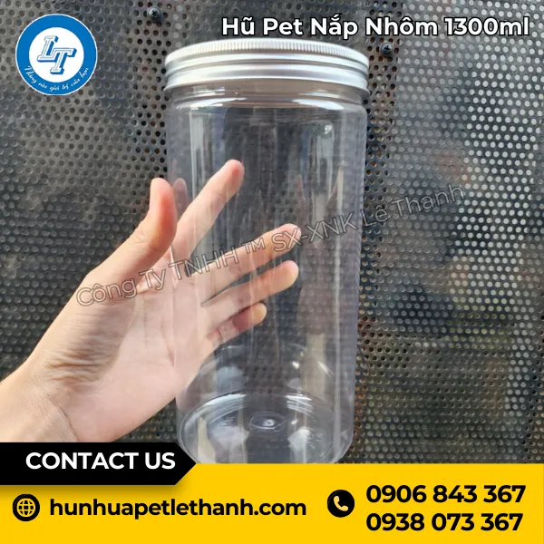 Hũ PET Nắp Nhôm 1300ml