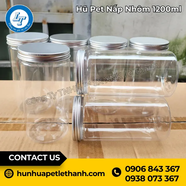 Hũ PET Nắp Nhôm 1200ml