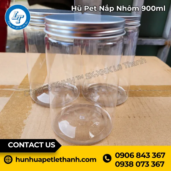 Hũ PET Nắp Nhôm 900ml