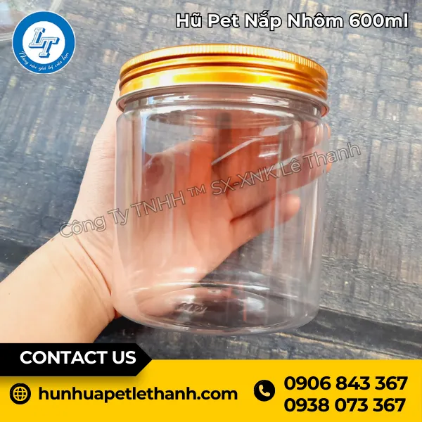 Hũ PET Nắp Nhôm 600ml