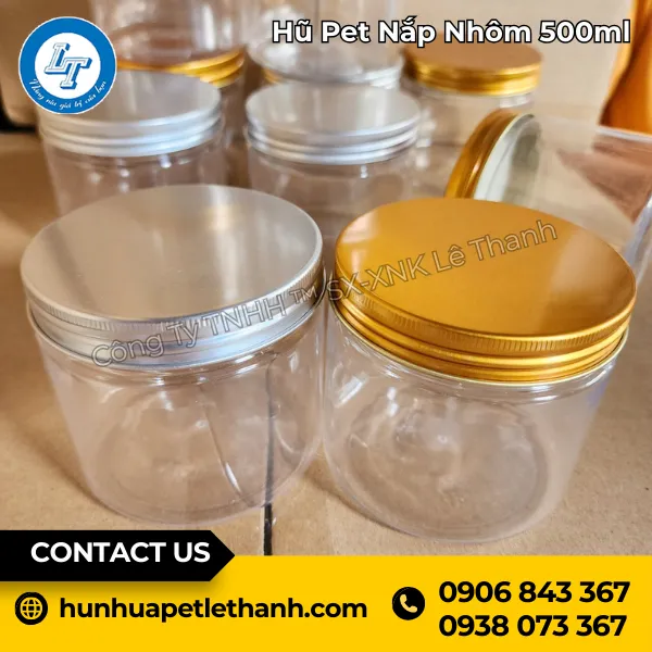 Hũ PET Nắp Nhôm 500ml