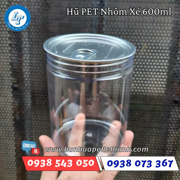 HŨ PET NHÔM XÉ 600ML (30G)