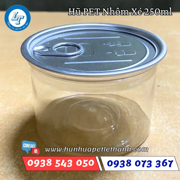 HŨ PET NHÔM XÉ 250ML (25G)