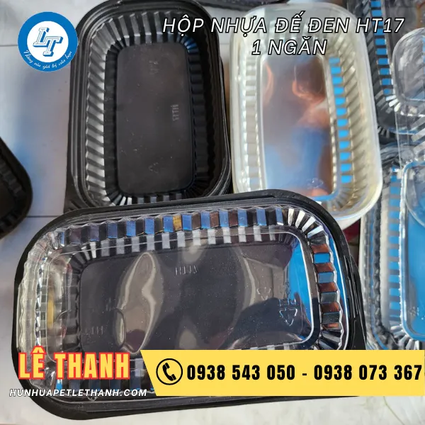 HỘP NHỰA ĐẾ ĐEN HT17 1 NGĂN