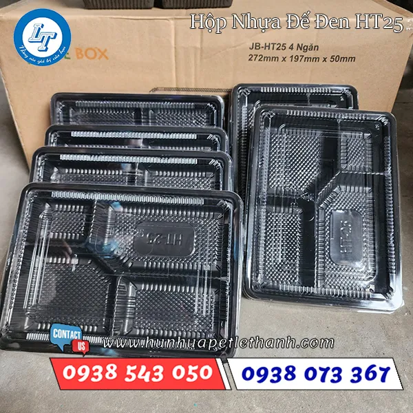 HỘP NHỰA ĐẾ ĐEN HT25
