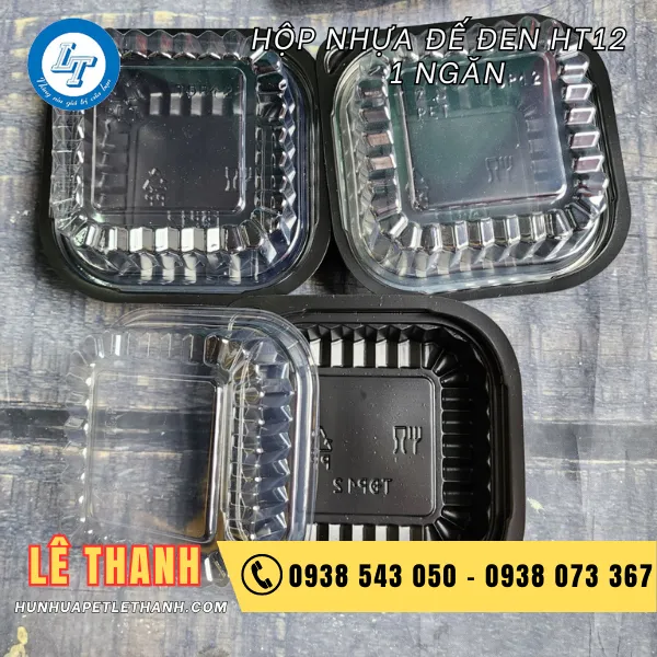 HỘP NHỰA ĐẾ ĐEN HT12 1 NGĂN