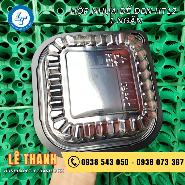 HỘP NHỰA ĐẾ ĐEN HT12 1 NGĂN