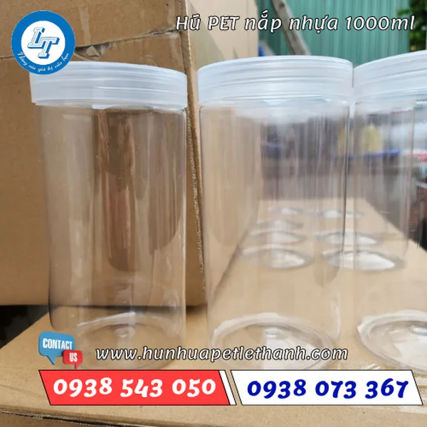 HŨ PET NẮP NHỰA 1000ML (41.5G)