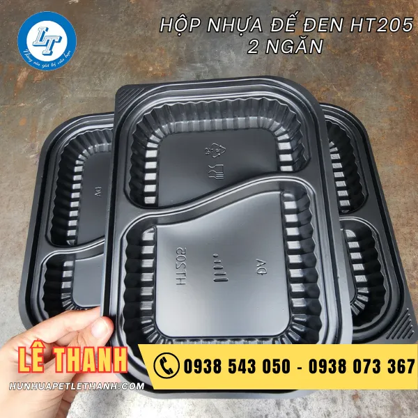 HỘP NHỰA ĐẾ ĐEN HT205