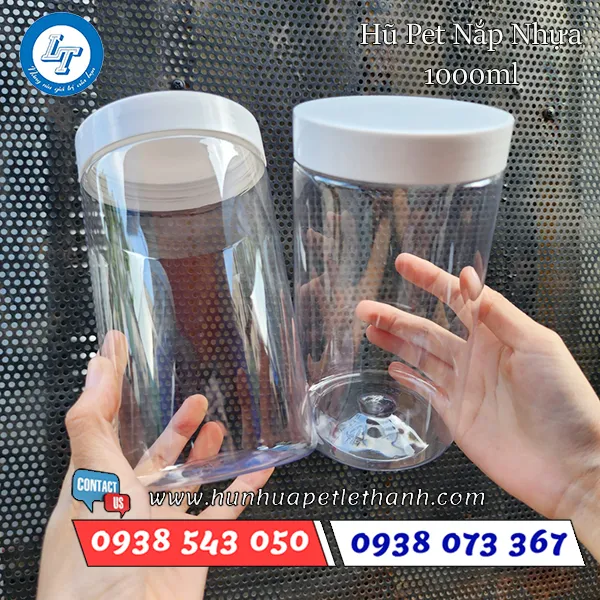 HŨ PET NẮP NHỰA 1000ML (36G)