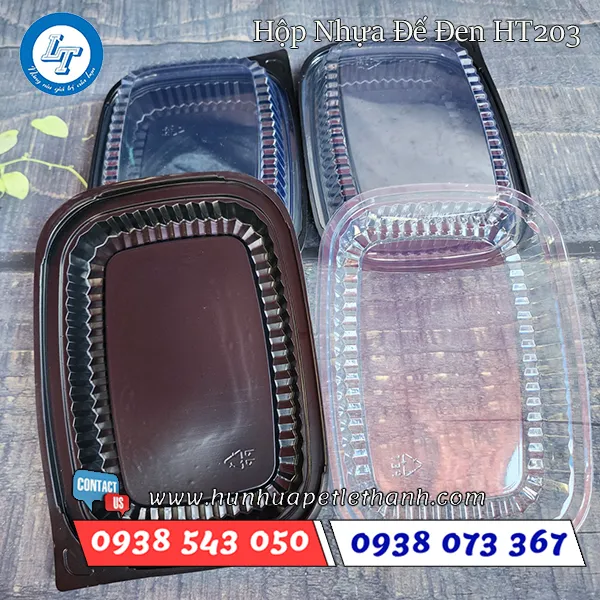 HỘP NHỰA ĐẾ ĐEN HT203 1 NGĂN