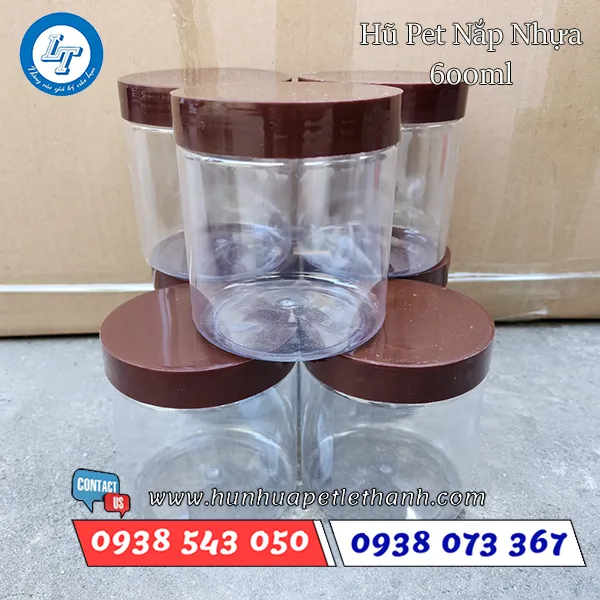 HŨ PET NẮP NHỰA 600ML (33G)