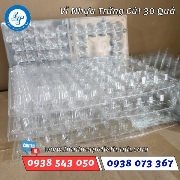VỈ NHỰA TRỨNG CÚT 30 QUẢ ẤN NÚT