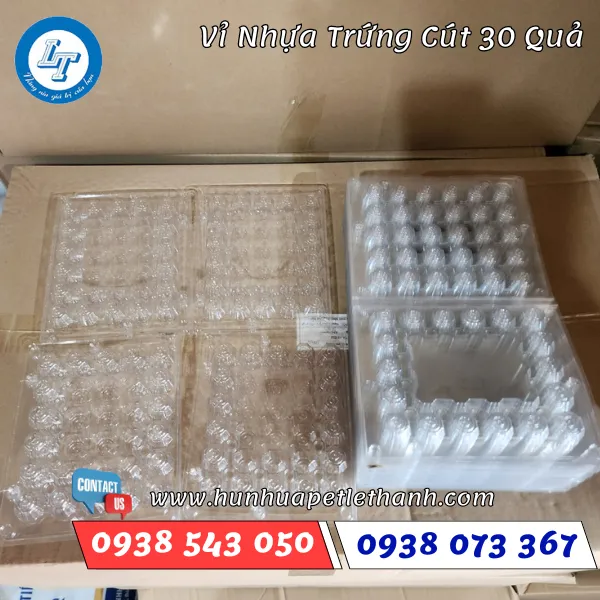 VỈ NHỰA TRỨNG CÚT 30 QUẢ ẤN NÚT