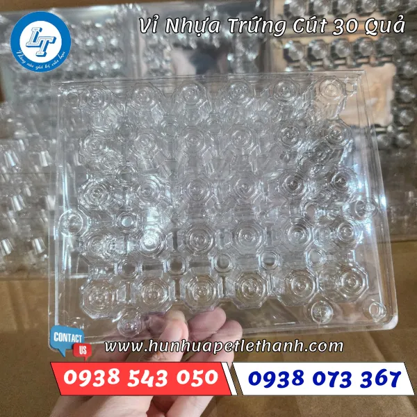 VỈ NHỰA TRỨNG CÚT 30 QUẢ ẤN NÚT