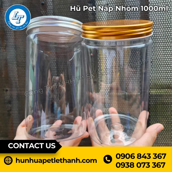 Hũ PET Nắp Nhôm 1000ml