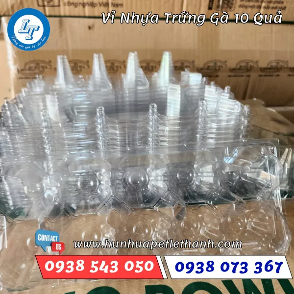 VỈ NHỰA ĐỰNG TRỨNG 10 QUẢ ẤN NÚT