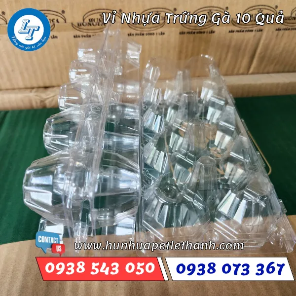 VỈ NHỰA ĐỰNG TRỨNG 10 QUẢ ẤN NÚT