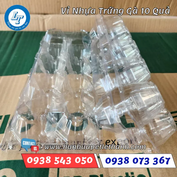 VỈ NHỰA ĐỰNG TRỨNG 10 QUẢ ẤN NÚT