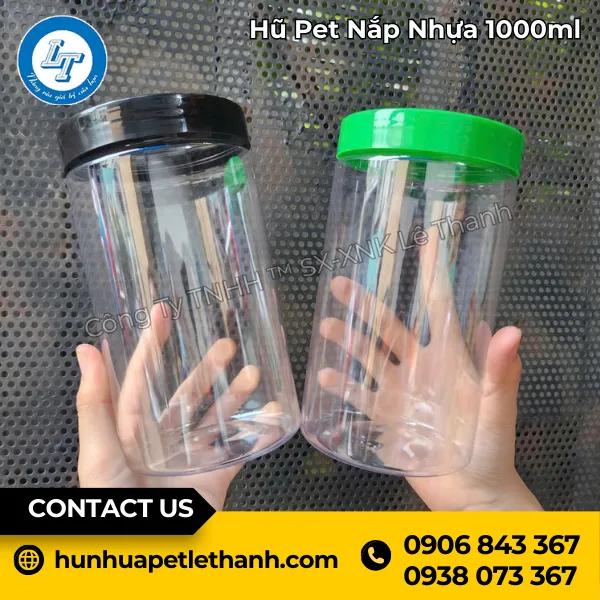 Hũ PET Nắp Nhựa 1000ml (36g)