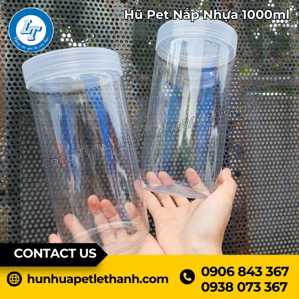 Hũ PET Nắp Nhựa 1000ml (41.5g)