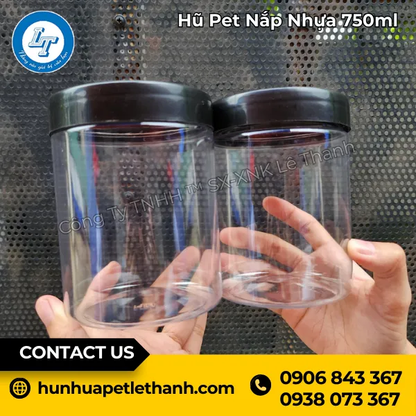 Hũ PET Nắp Nhựa 750ml