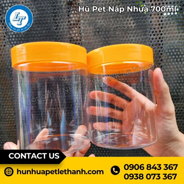 Hũ PET Nắp Nhựa 700ml