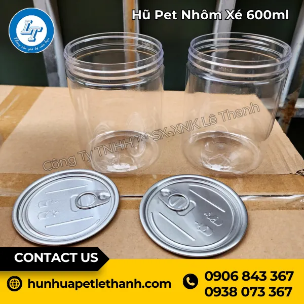Hũ PET Nhôm Xé 600ml