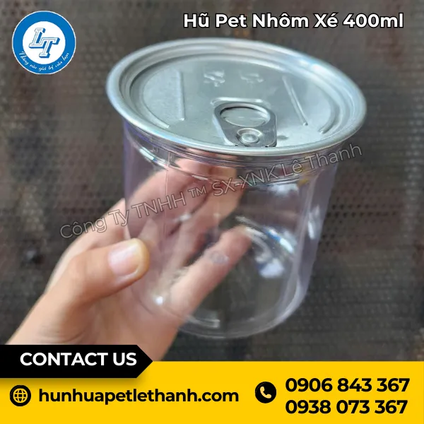 Hũ PET Nhôm Xé 400ml