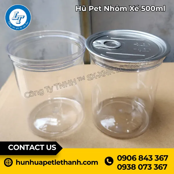 Hũ PET Nhôm Xé 500ml