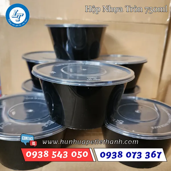 HỘP NHỰA TRÒN MÀU ĐEN