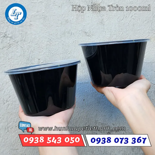 HỘP NHỰA TRÒN MÀU ĐEN