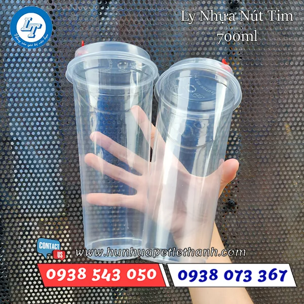 LY NHỰA PP NÚT TIM 700ML