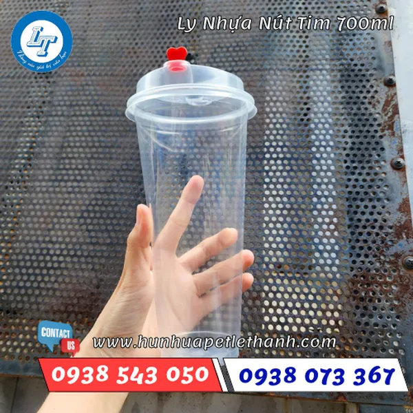 LY NHỰA PP NÚT TIM 700ML