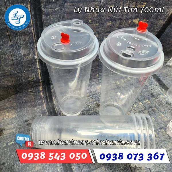 LY NHỰA PP NÚT TIM 700ML