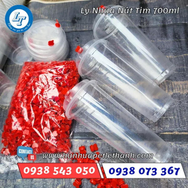 LY NHỰA PP NÚT TIM 700ML