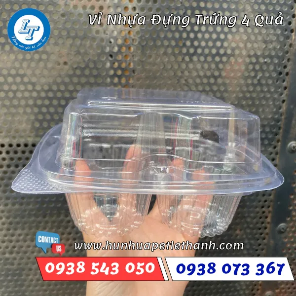 VỈ NHỰA ĐỰNG TRỨNG 4 QUẢ